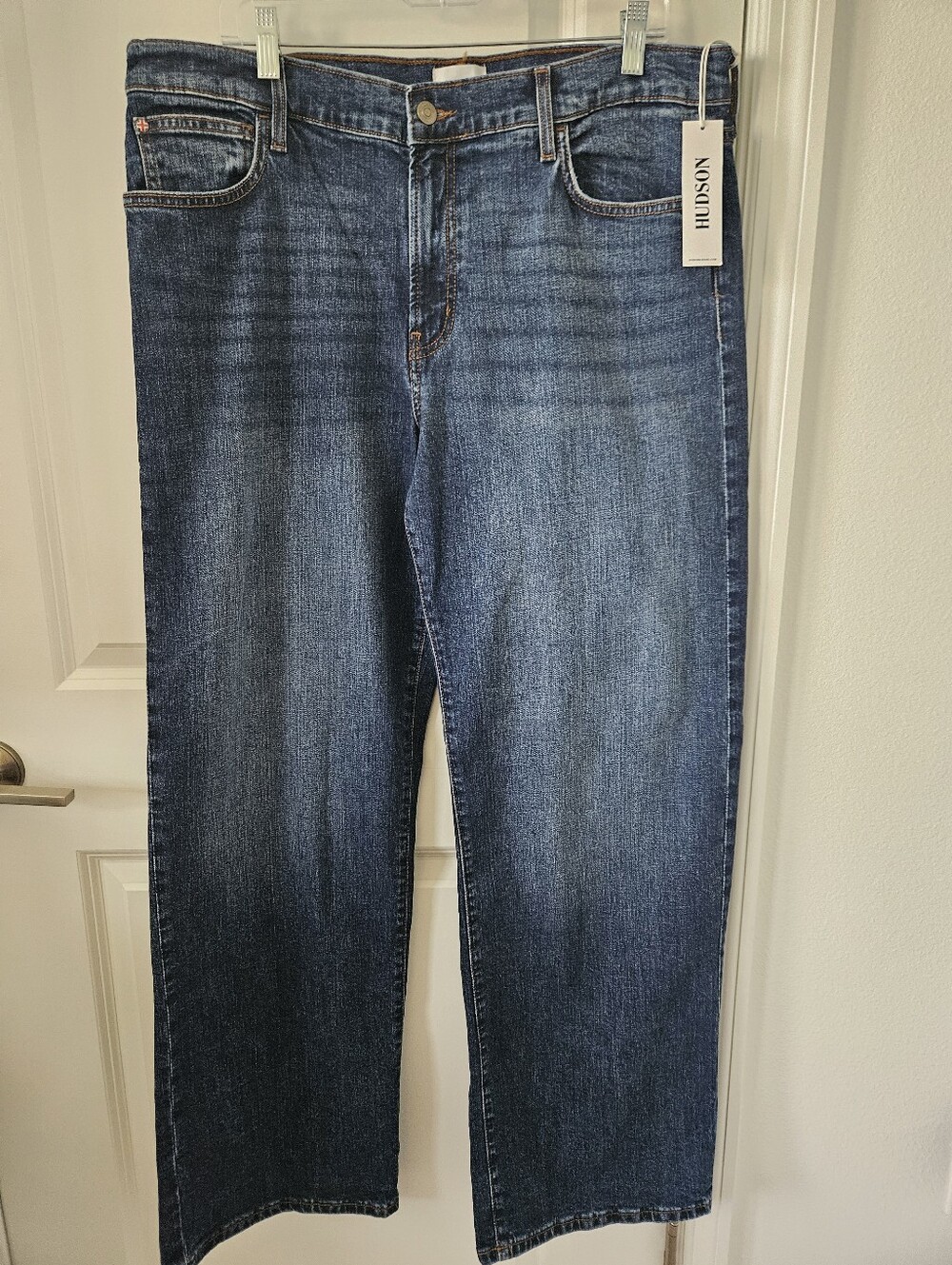 NWT $250 Hudson Jeans Rosalie Woolf High-Rise Wide Leg Jean Sz 33
